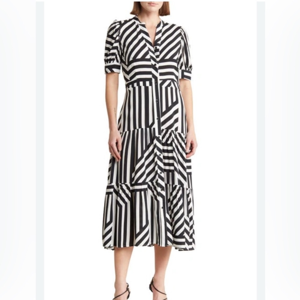 Black and White Striped dress size M